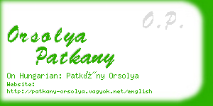 orsolya patkany business card